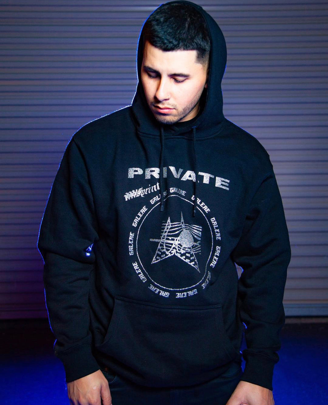 COLLAB Black Pullover Hoodie